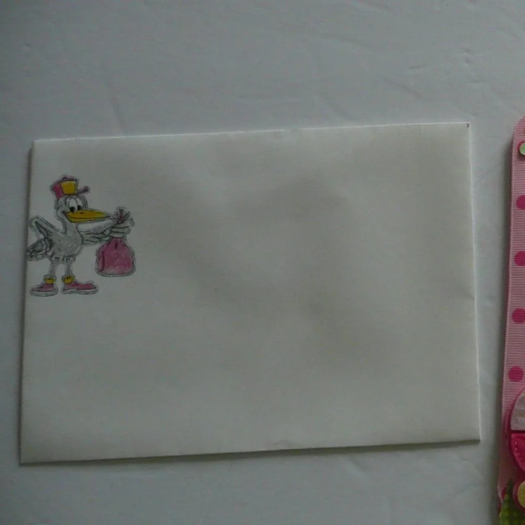 Handmade Baby Girl Congratulation Welcome New Born Card Gift Tag Stationary - Picture 4 of 5